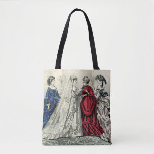 Vintage Victorian Wedding Party Bridal Portrait Tote Bag