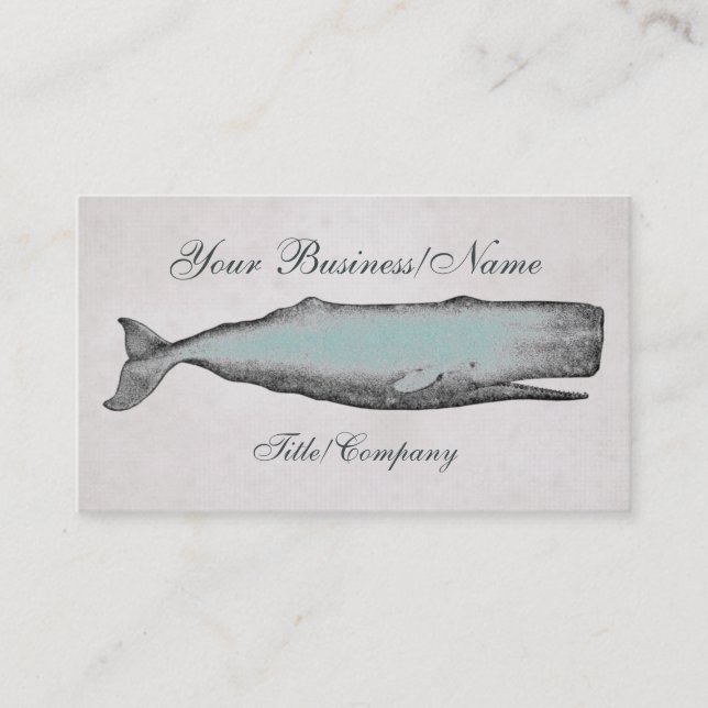 Vintage Victorian Whale Business Card (Front)