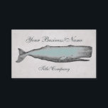 Vintage Victorian Whale with Aqua Back Business Card<br><div class="desc">This unique vintage Victorian whale design is perfect for business and personal calling cards. The front features a vintage whale image and background with aqua colouring. ^</div>