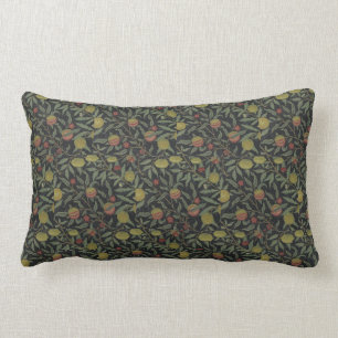 Vintage Victorian William Morris Fruit Leaves Lumbar Pillow