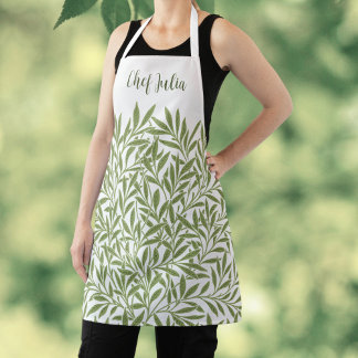 Vintage Victorian Willow Leaves by William Morris Apron