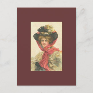 Vintage Victorian Woman Postcard