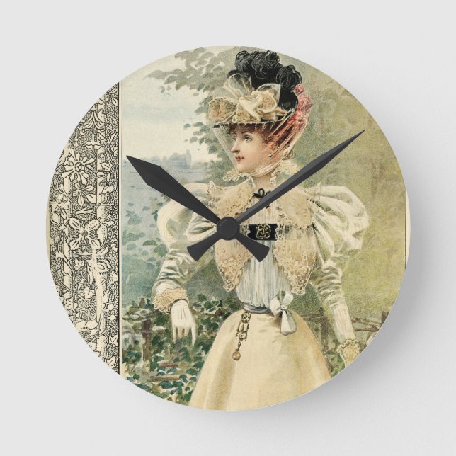 Vintage Victoriana Le Nouvelle Monde Round Clock (Front)