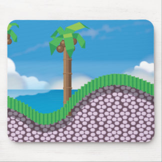 Vintage Video Game Palm Trees. Mouse Pad