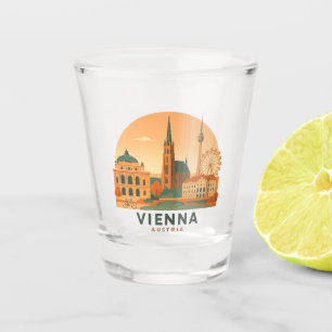 Vintage Vienna Austria Travel – Retro City Art Shot Glass