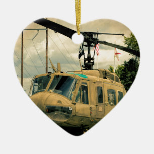 Vintage Vietnam Era Uh-1 Huey Military Helicopter Ceramic Ornament