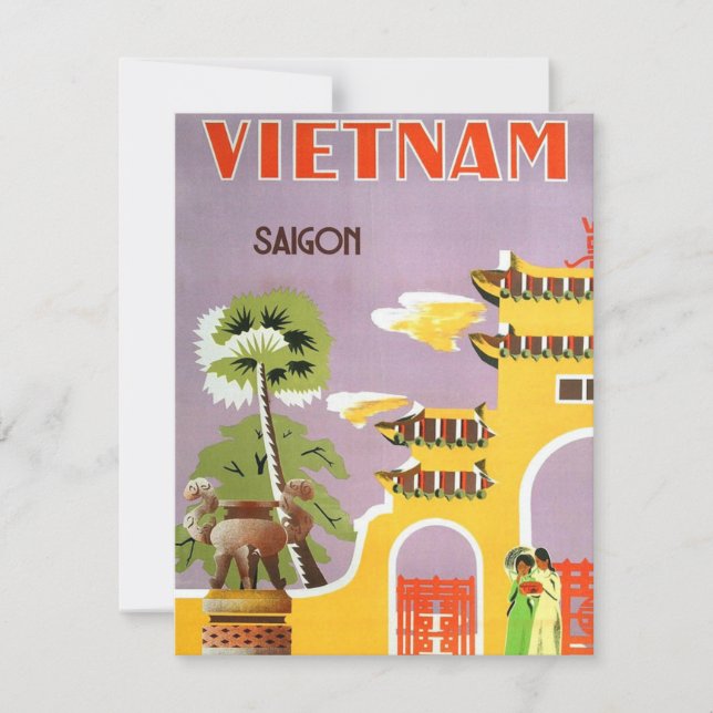 Vintage Vietnam Saigon Travel Postcard (Front)
