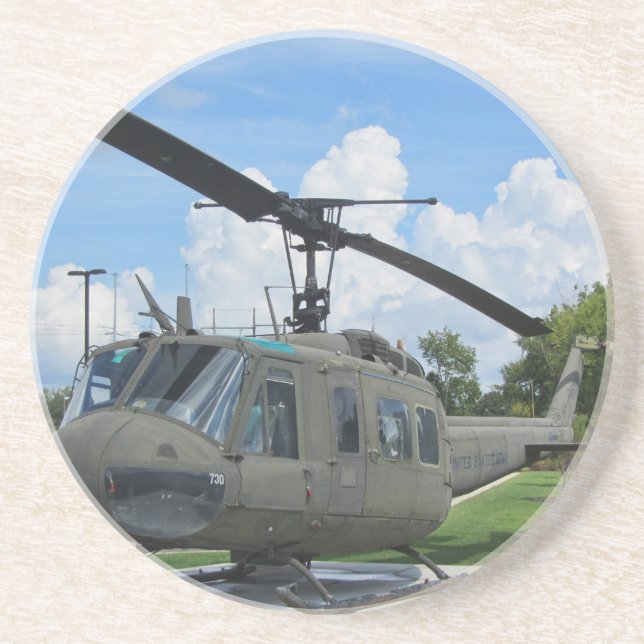Vintage Vietnam Uh-1 Huey Military Helicopter Coaster (Front)