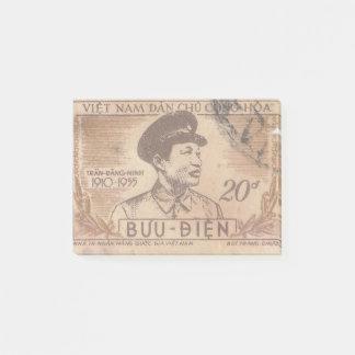 Vintage vietnamese postage stamp post-it notes