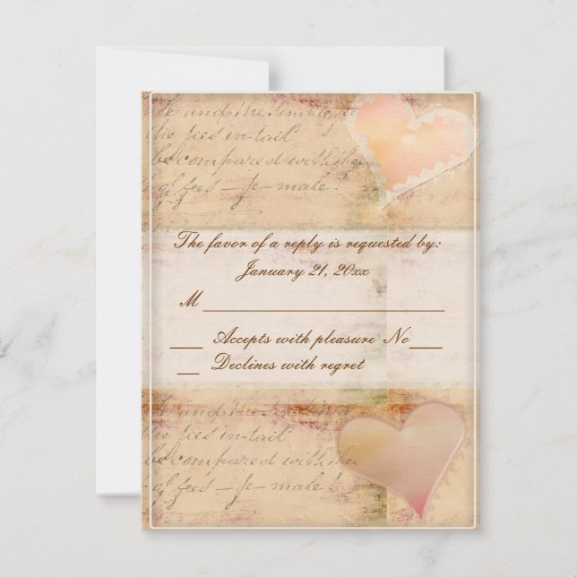 Vintage vieux mode mariage rsvp (Devant)