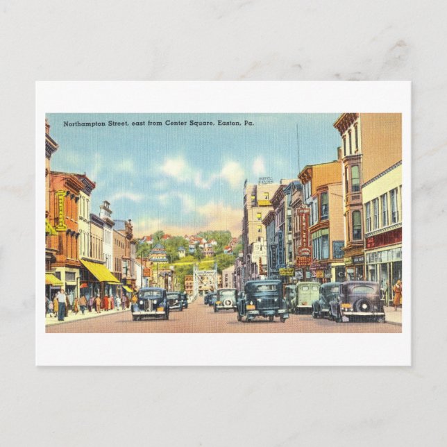 Vintage View of Easton, Pennsylvania, Postcard (Front)