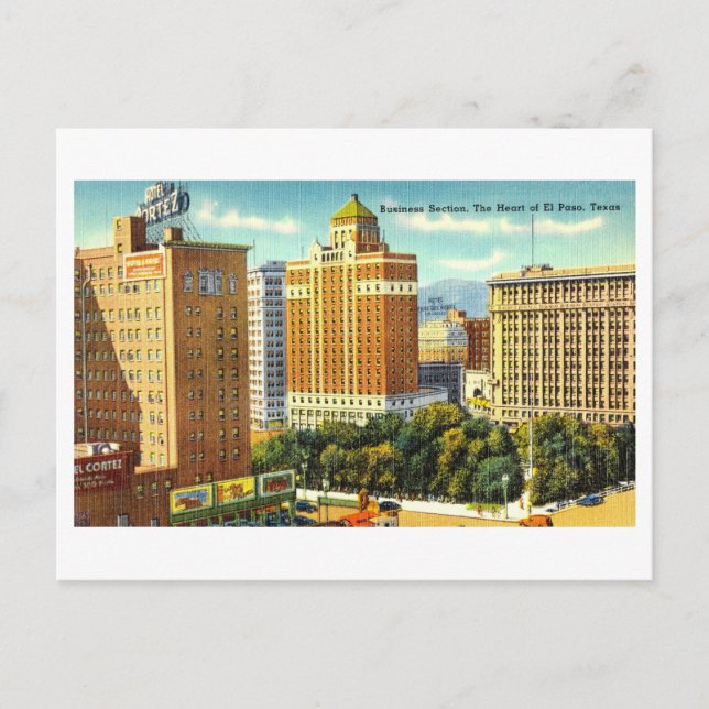 Vintage View of El Paso, Texas, Postcard (Front)