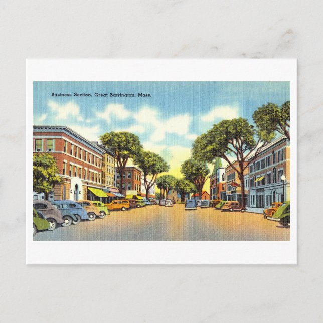 Vintage View of Great Barrington, Massachusetts, Postcard (Front)