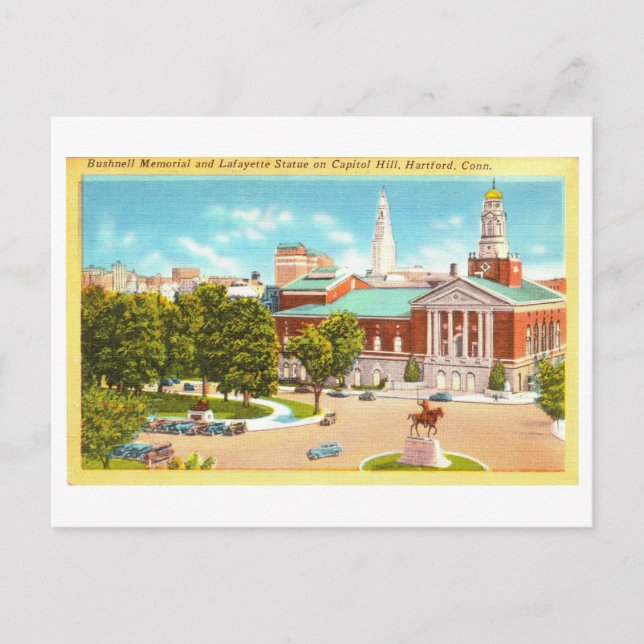 Vintage View of Hartford, Connecticut, Postcard (Front)