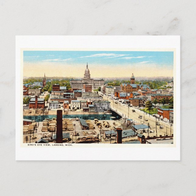 Vintage View of Lansing, Michigan, Postcard (Front)