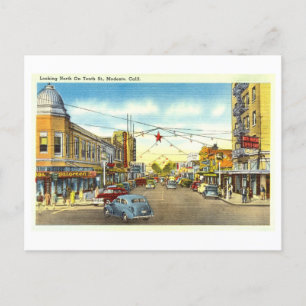 Vintage View of Modesto, California, Postcard