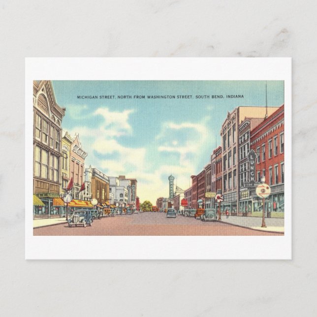 Vintage View of South Bend, Indiana, Postcard (Front)