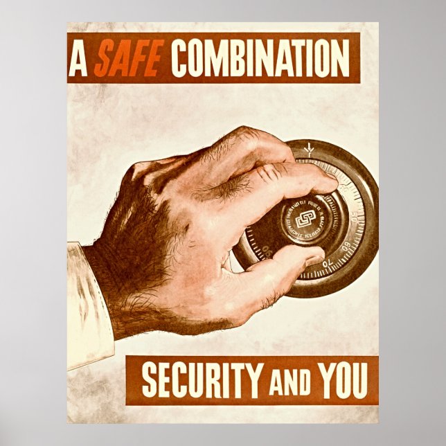 Vintage Vigilance: Security Motivational  Poster (Front)