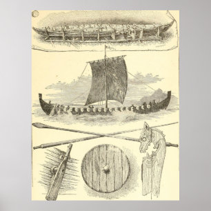 Vintage Vikings Artwork and Illustrations Poster