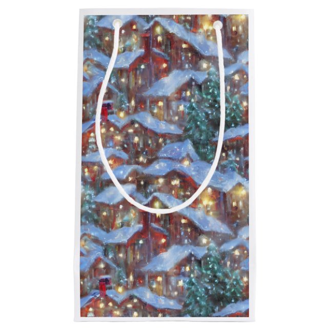 Vintage Village Christmas Gift Bag (Front)