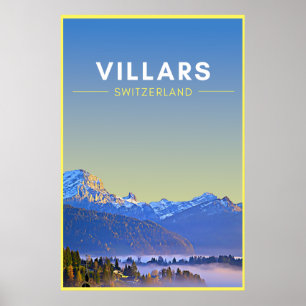 Vintage Villars Suisse poster Art