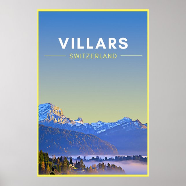Vintage Villars Suisse poster Art (Devant)