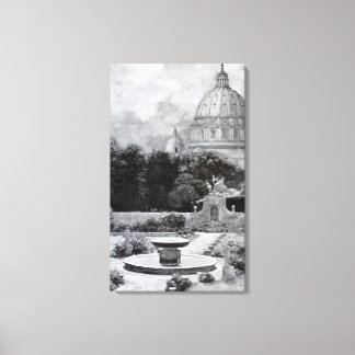 Vintage Villas & Gardens: The Dome of St. Peter's Canvas Print