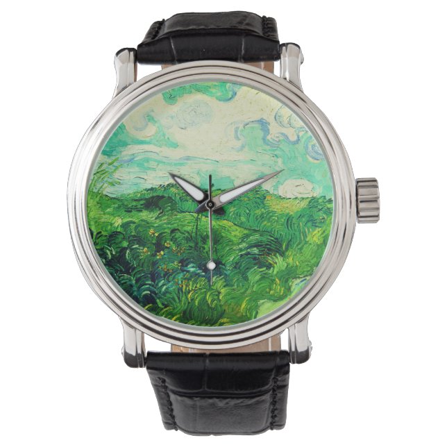 Vintage Vincent Van Gogh Green Wheat Fields Watch (Front)