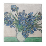Vintage Vincent Van Gogh Painting Irises Tile<br><div class="desc">This is a reproduction of Vincent Van Gogh's classic painting of purple irises in a pitcher.</div>