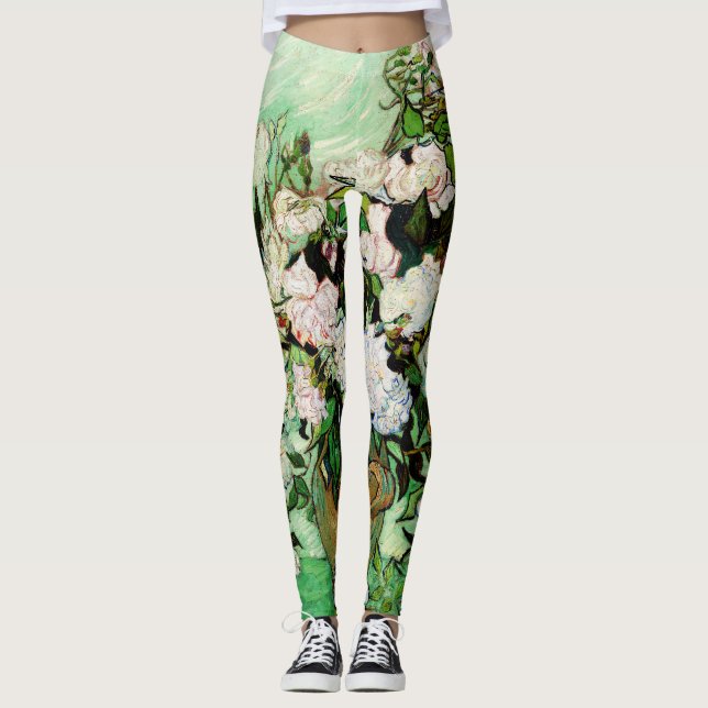 Vintage Vincent Van Gogh Roses (1890) Leggings (Front)