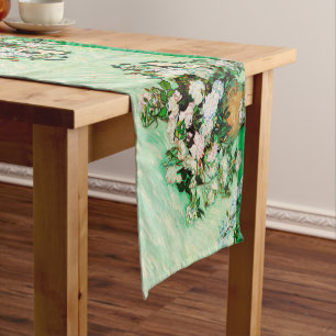 Vintage Vincent Van Gogh Roses (1890) Short Table Runner