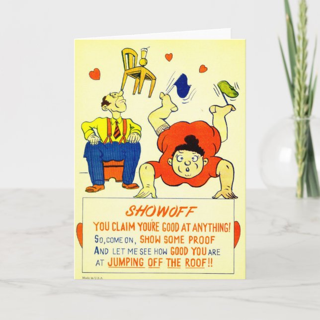 Vintage Vinegar Valentine - The Show Off, Holiday Card (Front)