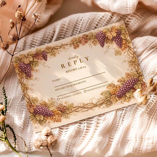 Vintage Vineyard Graduation Party RSVP Card (Creator Uploaded)