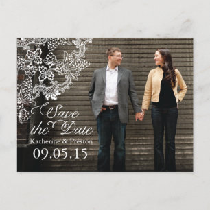 Vintage Vineyard Photo Save the Date Postcard