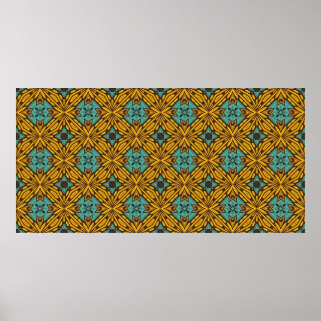 Vintage vintage seamless flower pattern poster (Front)