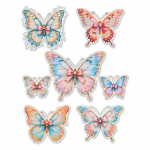 Vintage Vinyl Butterfly Sheet of 7 Stickers