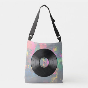 Vintage Vinyl Music Record Nightclub Or Dance Fan Crossbody Bag