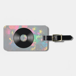 Vintage Vinyl Music Record Nightclub Or Dance Fan Luggage Tag