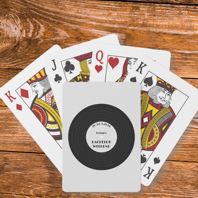 Vintage Vinyl Record Music Black Bachelor Weekend Playing Cards (Vintage Vinyl Record Music Black Bachelor Weekend Playing Cards)