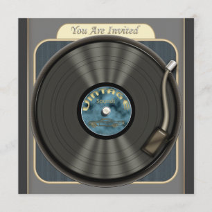 Vintage Vinyl Record Party Invitations