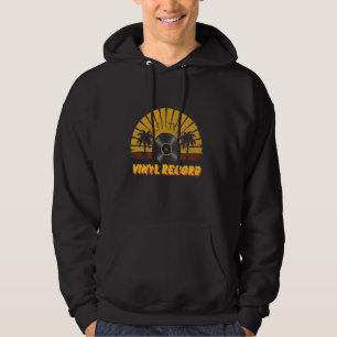 Vintage Vinyl Record Player Retro Sunset Hoodie