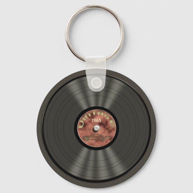 Vintage Vinyl Record (red) Keychain (Front)