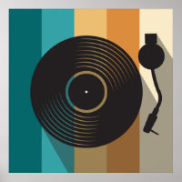 Vintage Vinyl Record Turntable Minimalist Music