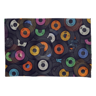 Vintage Vinyl Records Music Background Pillowcase