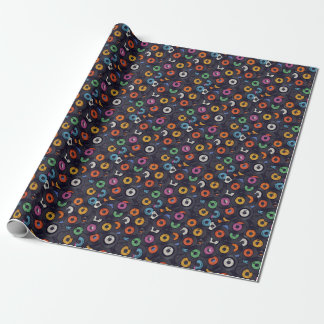 Vintage Vinyl Records Music Background Wrapping Paper