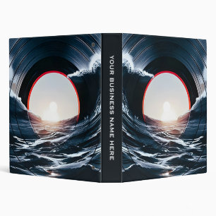 Vintage Vinyl Surf Wave Ocean Retro Music Binder