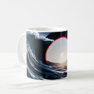 Vintage Vinyl Surf Wave Ocean Retro Music Coffee Mug