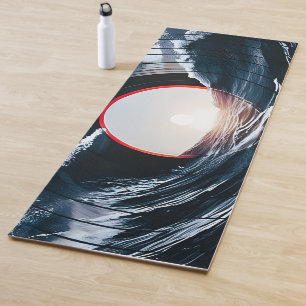 Vintage Vinyl Surf Wave Ocean Retro Music Yoga Mat