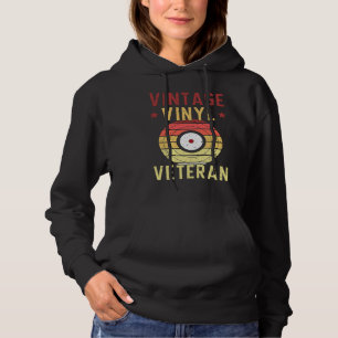 Vintage Vinyl Veteran Music Record Collector Hoodie