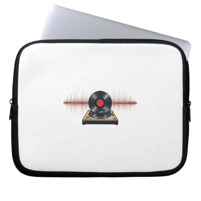 Vintage Vinyl Vibes Laptop Sleeve (Front)